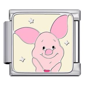 Winnie the Pooh - Piglet Italian Charm Silver Stainless Steel 9mm